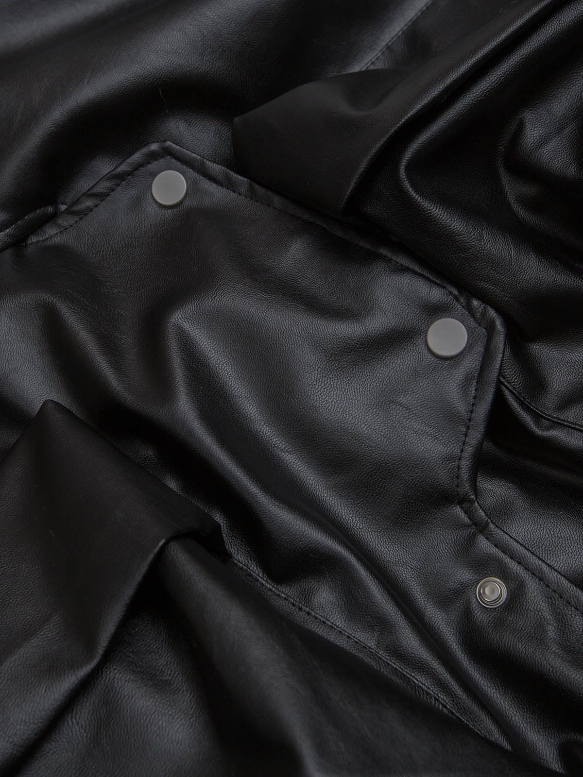 Deconstructed Multi Pocket Fur Hooded PU Leather Jacket 