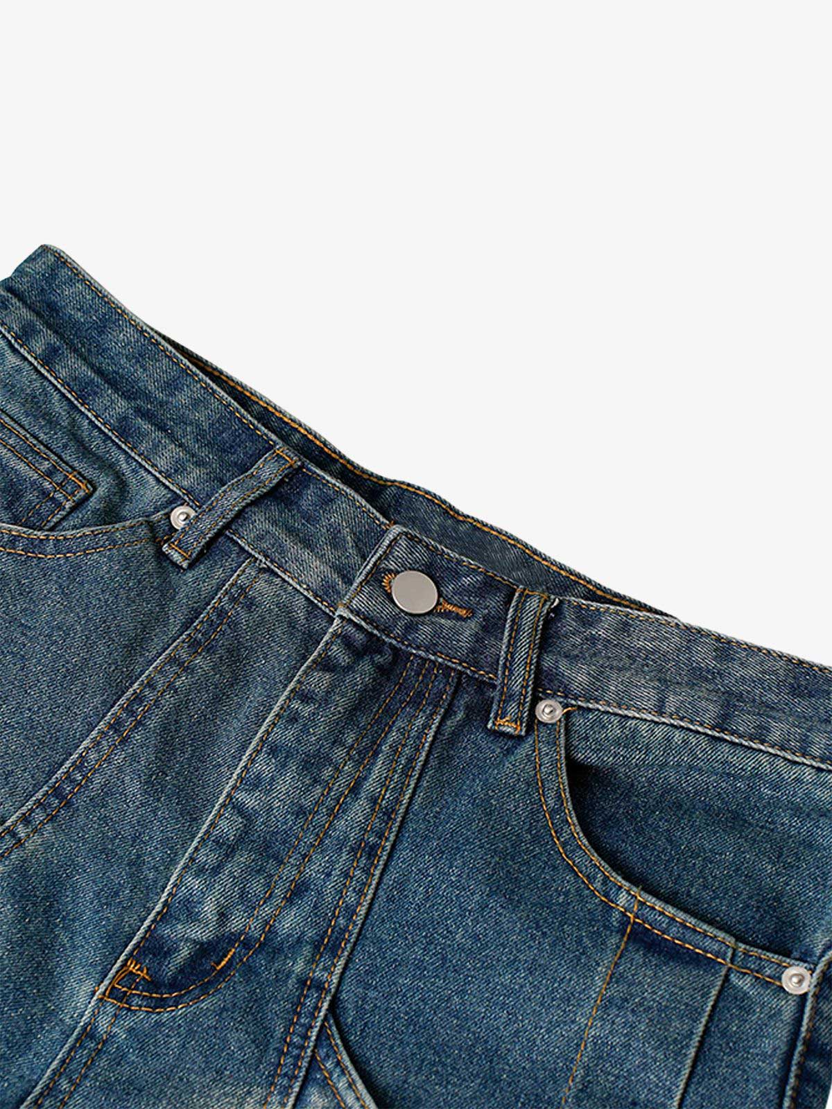 Thesupermade High Street Washed Distressed Denim Shorts 