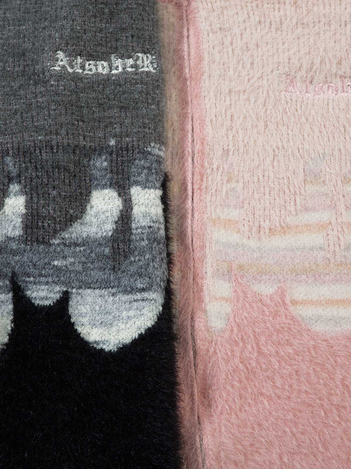 Thesupermade Flame Embroidery Fuzzy Zipper Sweater 