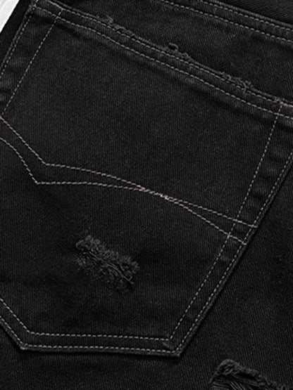 Retro Whisker Raw Edge Denim Shorts 
