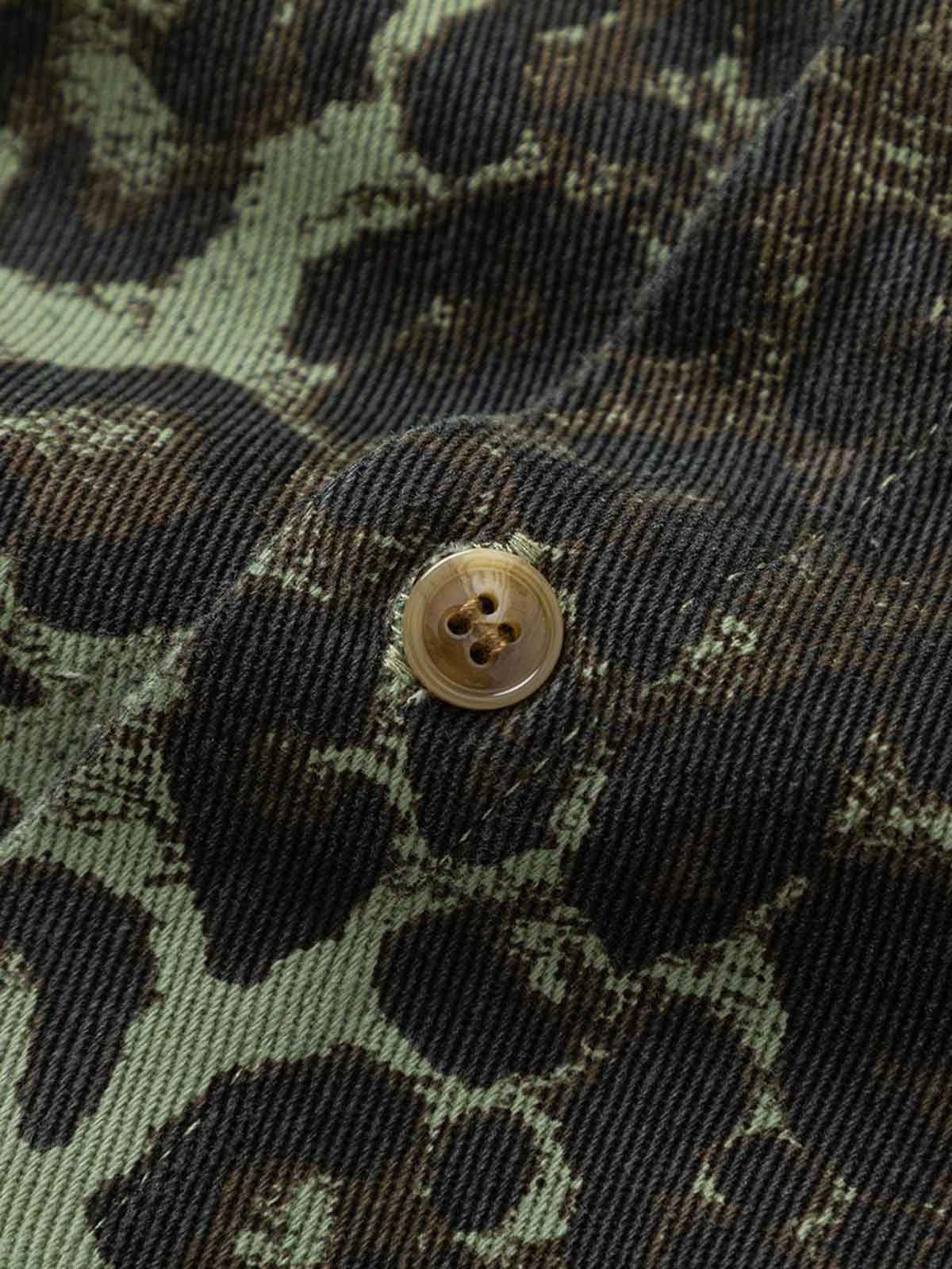Retro Cheetah Print Workwear Long-Sleeve Shirt 
