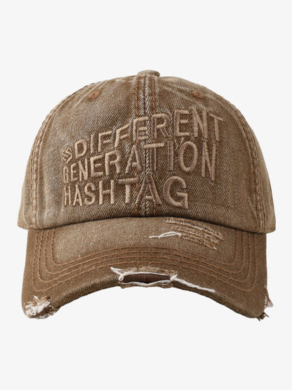 Washed "DIFFERENT GENERATION" Denim Baseball Cap 
