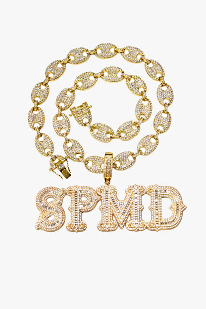 Thesupermade Hip-hop Diamond Letter Necklace - 2229 