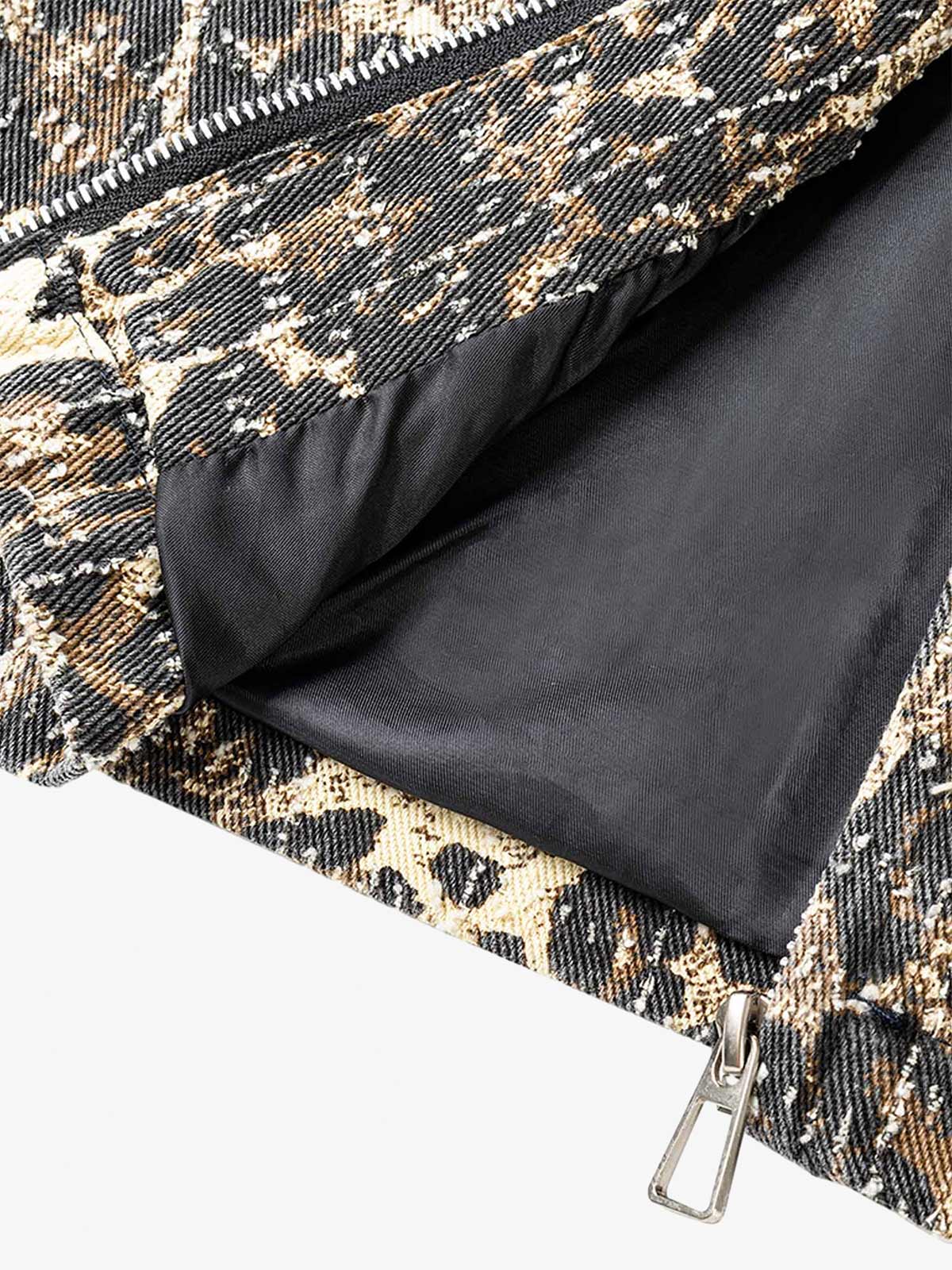 Thesupermade Retro Leopard Printed Denim Jacket 