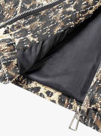 Thesupermade Retro Leopard Printed Denim Jacket 