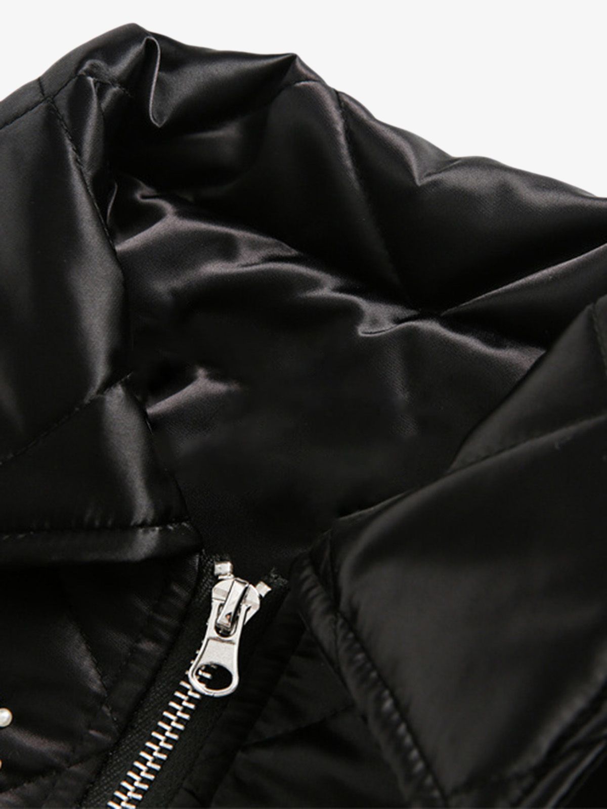 Thesupermade Pearl Letter Diamond Quilted Jacket 