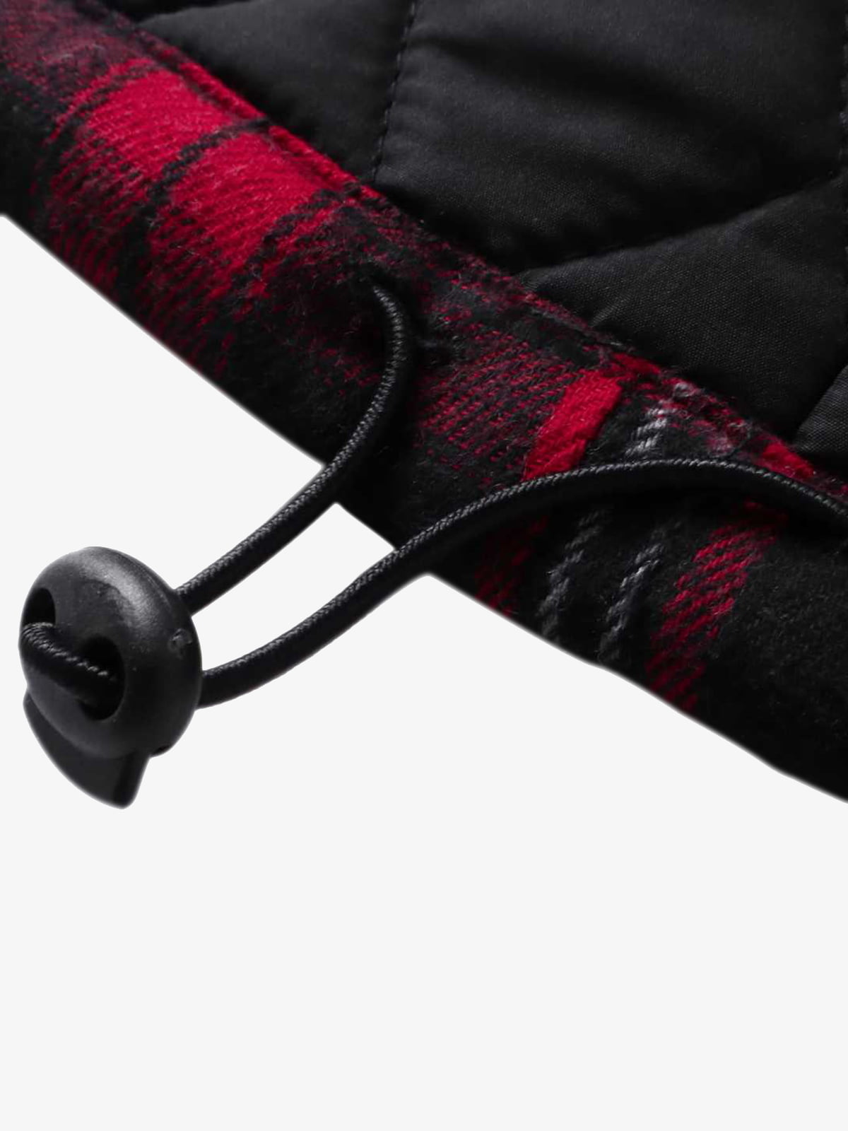 Thesupermade Dark Plaid Hooded Quilted Jacket 
