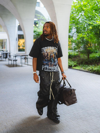 Thesupermade Renaissance Graphic Washed Vintage T-shirt - 2093 
