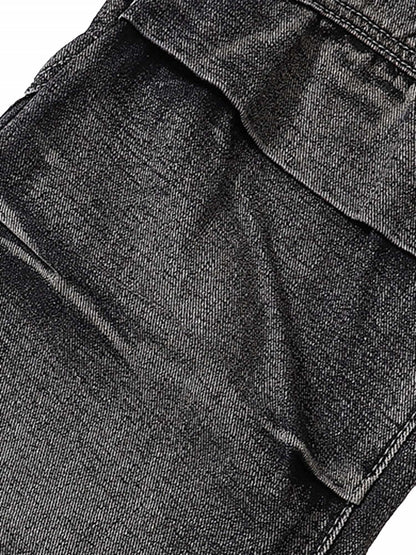 Wasteland Style Washed Distressed Pleated Flare Jeans 