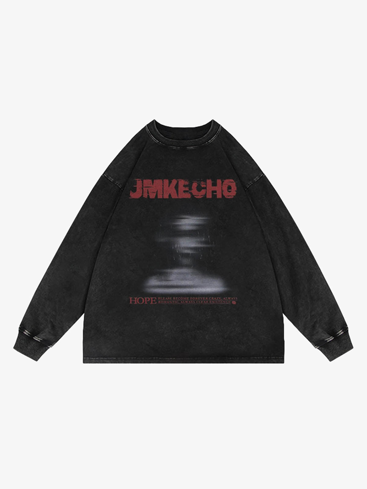 Thesupermade Blurred Silhouette Print Long Sleeve T-shirt 