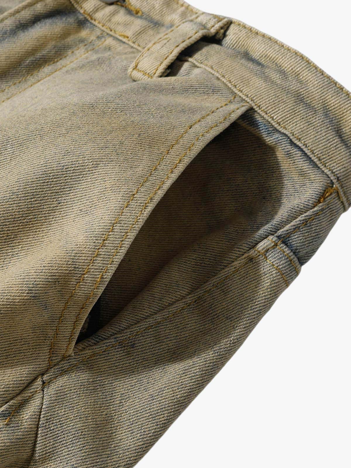 Washed Graffiti Spray Paint Barrel Jeans 