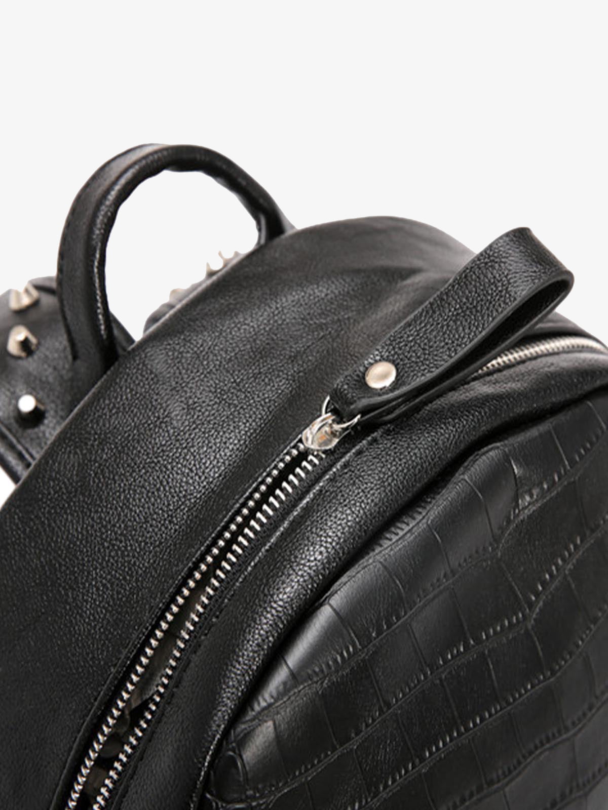 Rivet Crocodile-Print Backpack - 2464 