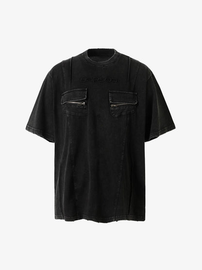 Vintage Washed Multi-Pocket T-Shirt 