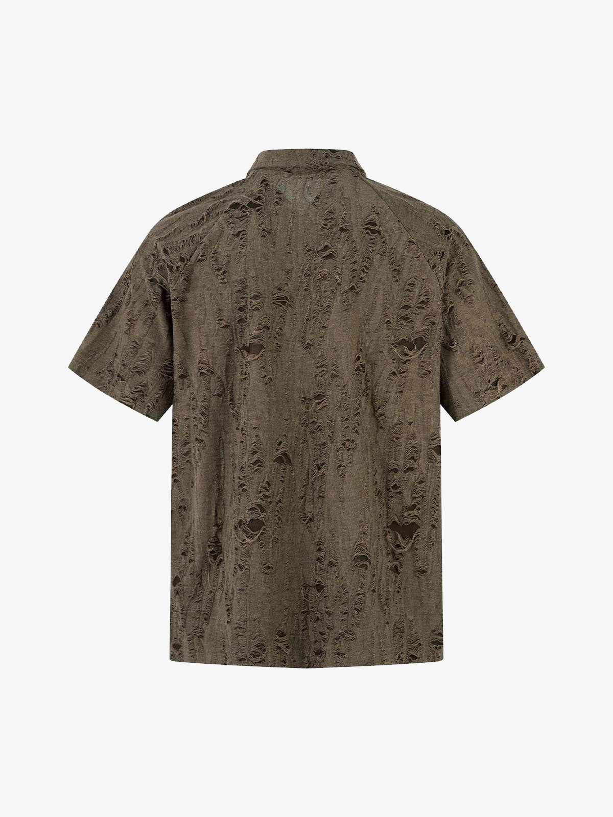 Distressed Ripped Short Sleeve Shirt 