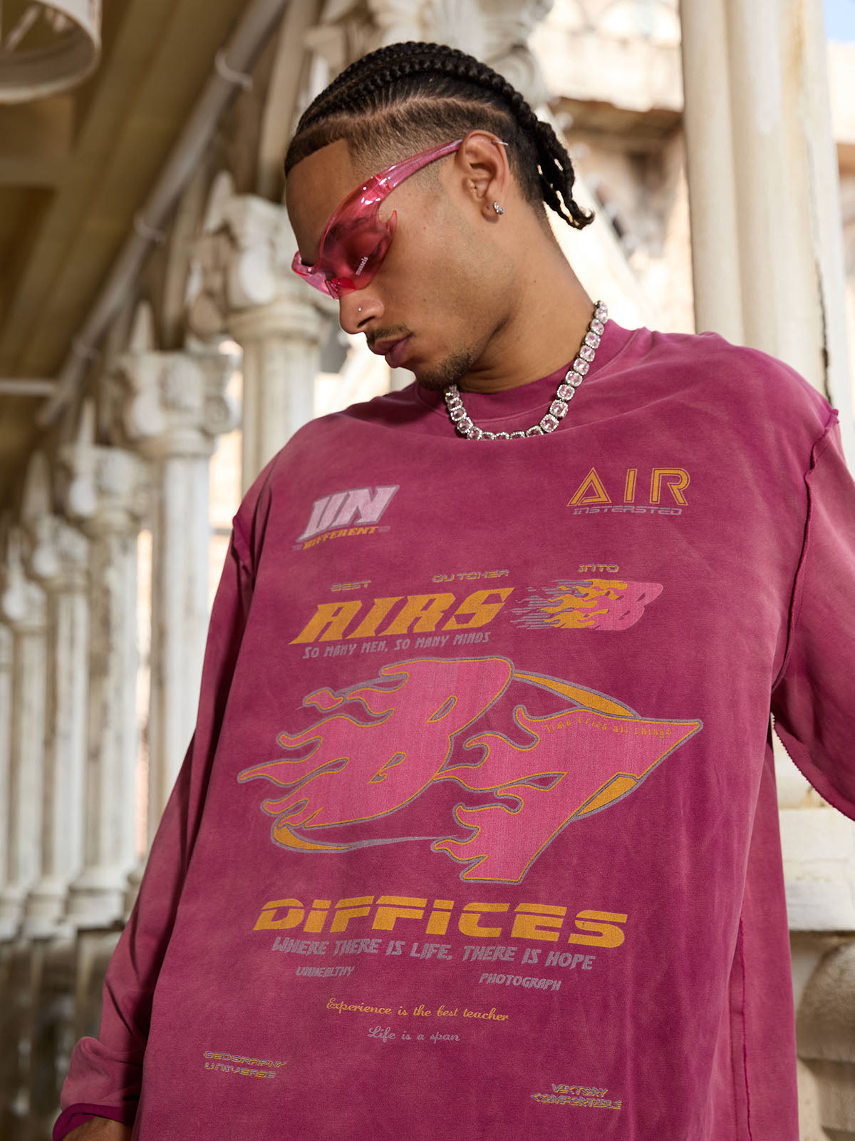 Thesupermade Washed Edge Long Sleeve T-Shirt 