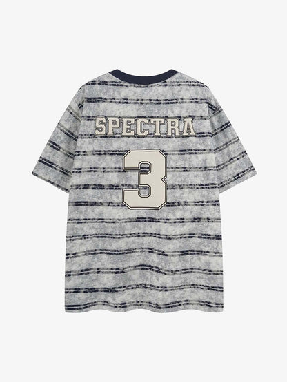 Graphic Lettering Striped Oversized T-Shirt 