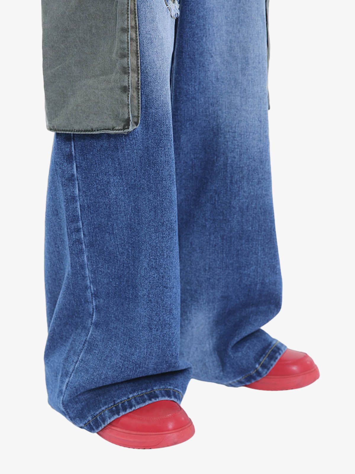 Thesupermade Homemade Large Pocket Cargo Jeans 