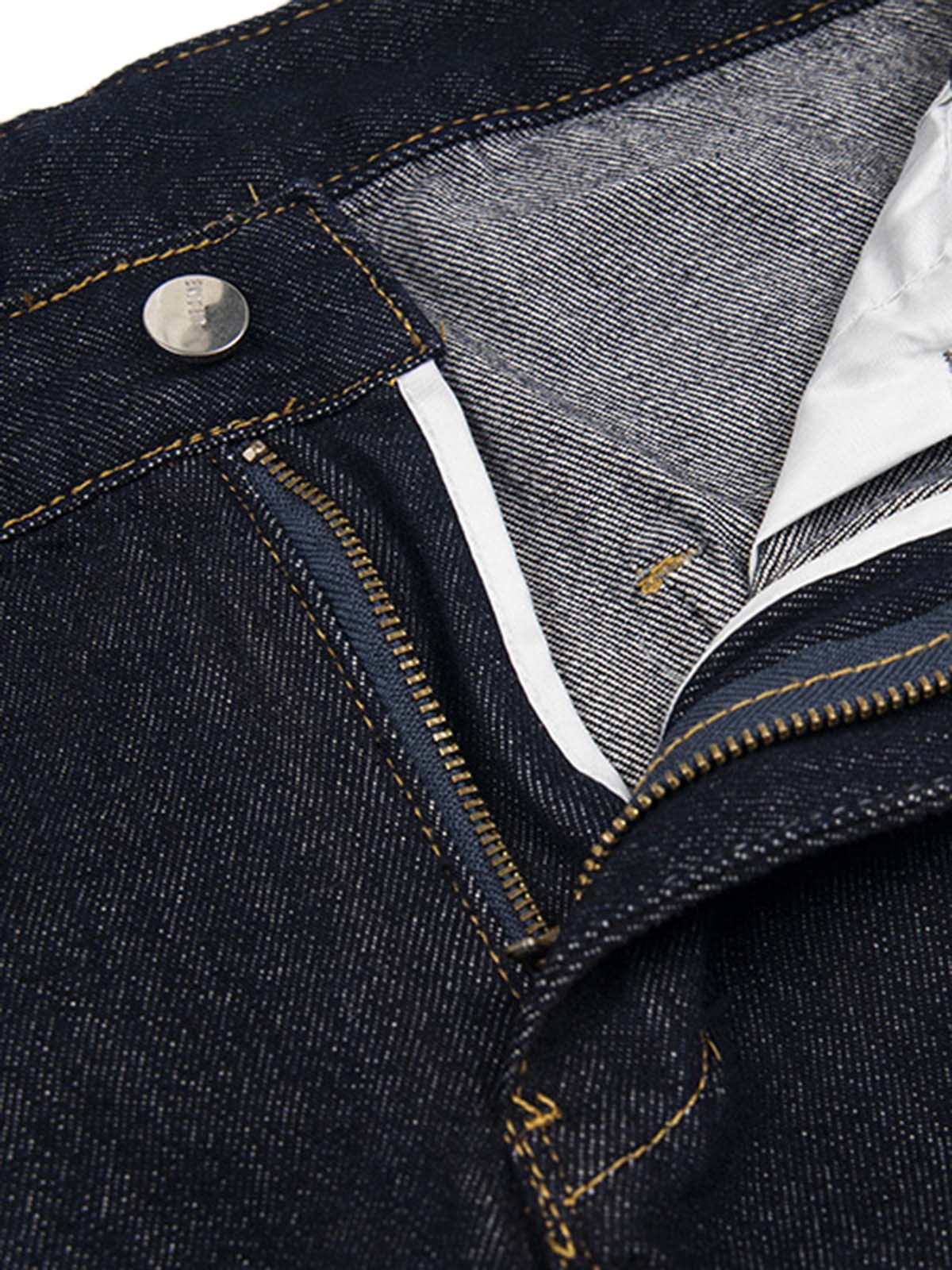 Washed Plaid Belt Barrel Jeans 