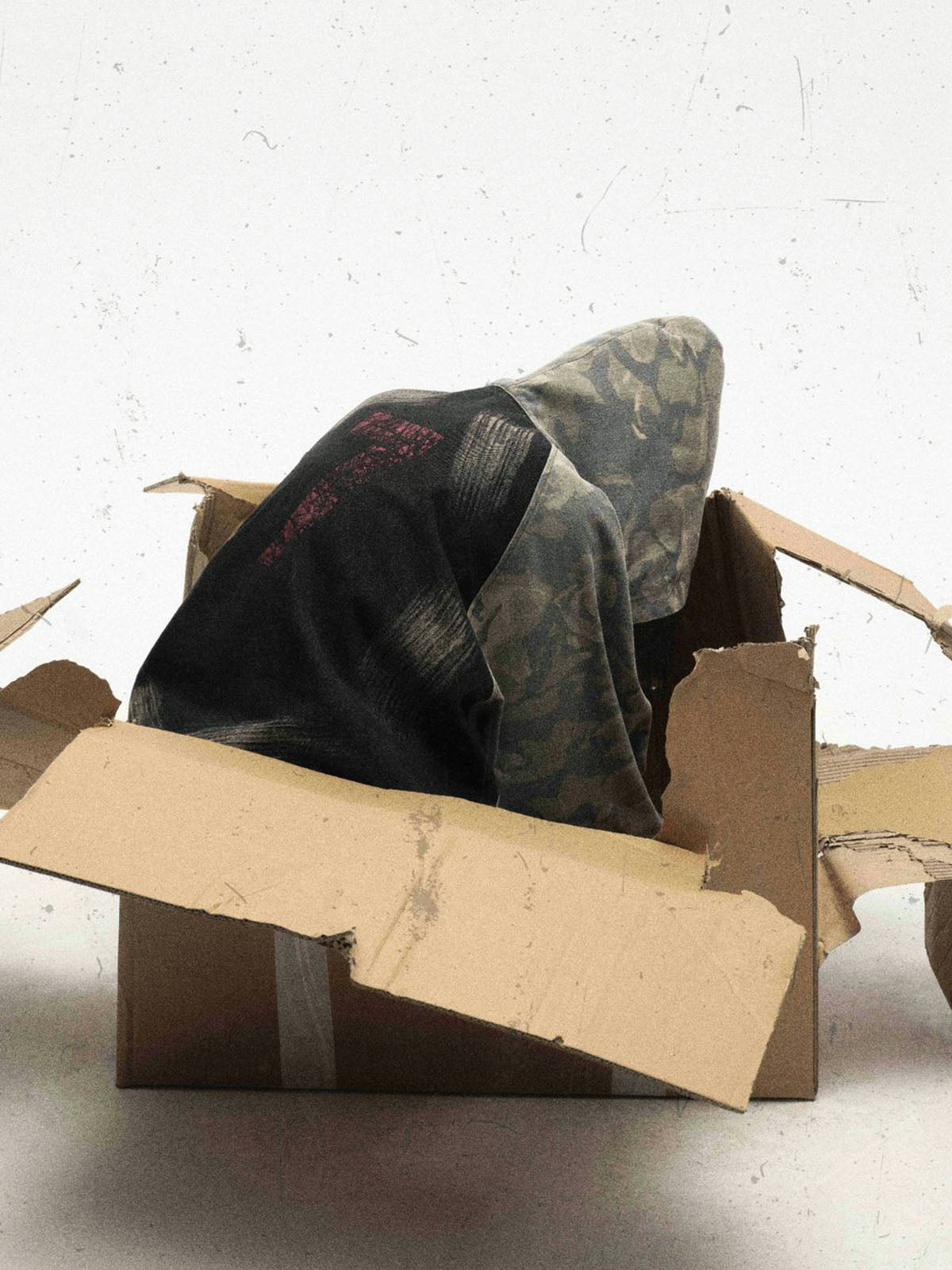 Graffiti Camouflage Patchwork Hooded Jacket 