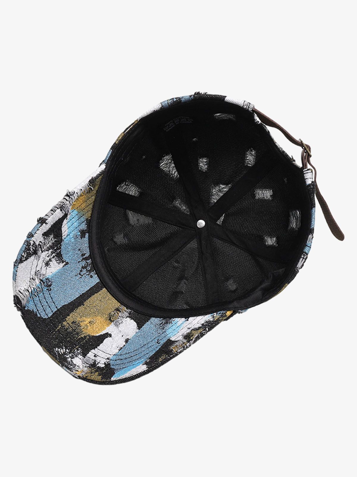 Distressed Abstract Print Baseball Cap 