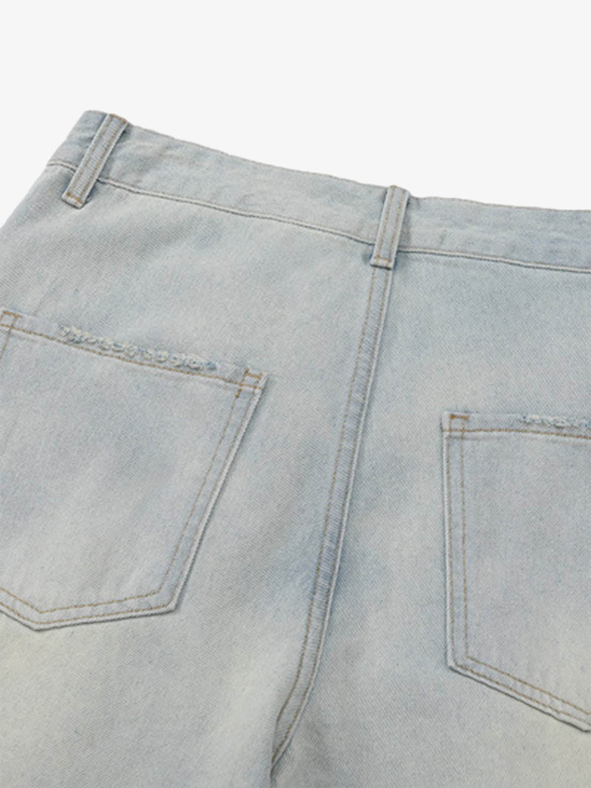 Thesupermade Vintage Washed Multi-pocket Work Jeans 