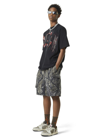 Thesupermade Fallen Leaf Camouflage Pocket Workwear Shorts - 2050 