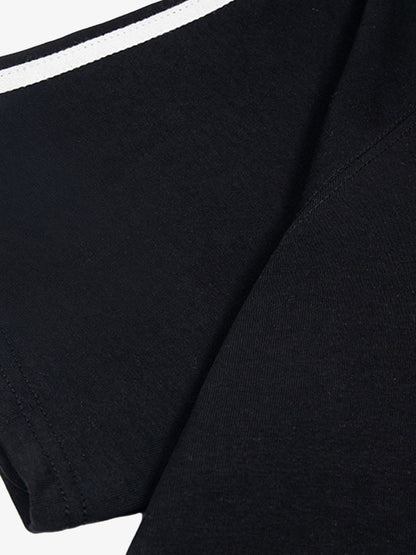 Plaid Patch Knotted Scarf T-Shirt 