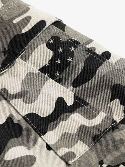 Camouflage Multi-pocket Cargo Jorts - 2429 