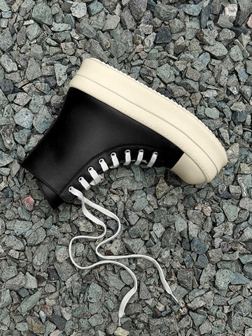 Rubber Sole High-Top Side Zipper Platform Sneakers - 2273 