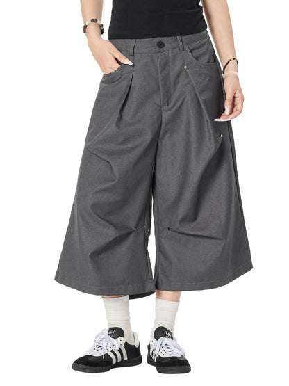 Cleanfit High Waist Baggy Cropped Trousers - 2443 