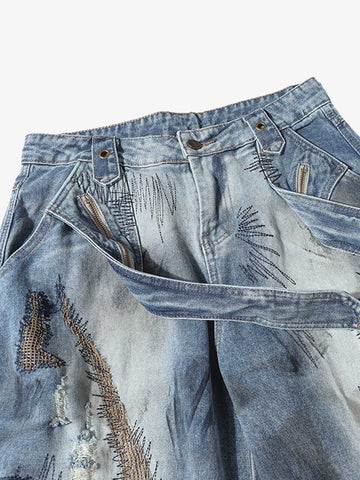 RO Style Washed Barrel Jeans - 2421 