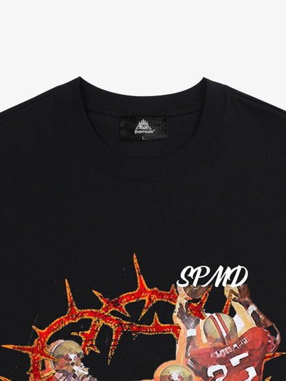 Super Bowl Football “FORTITUDE” Print T-Shirt 
