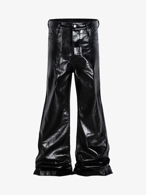 Thesupermade Glossy Patent Leather Flare Pants - 2396 