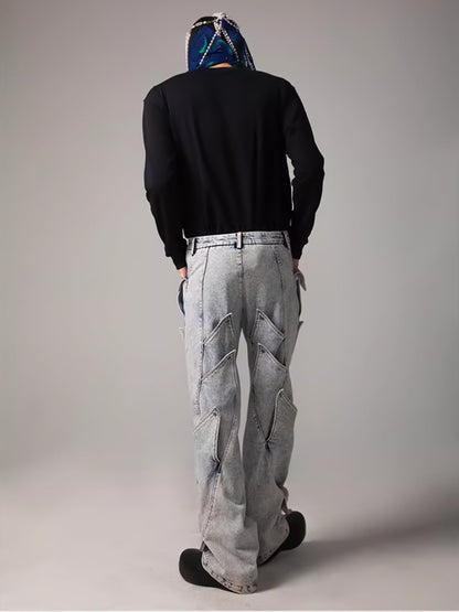Thesupermade High Street Deconstructed Washed Jeans 