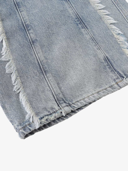 Distressed Frayed Edges Baggy Jeans 