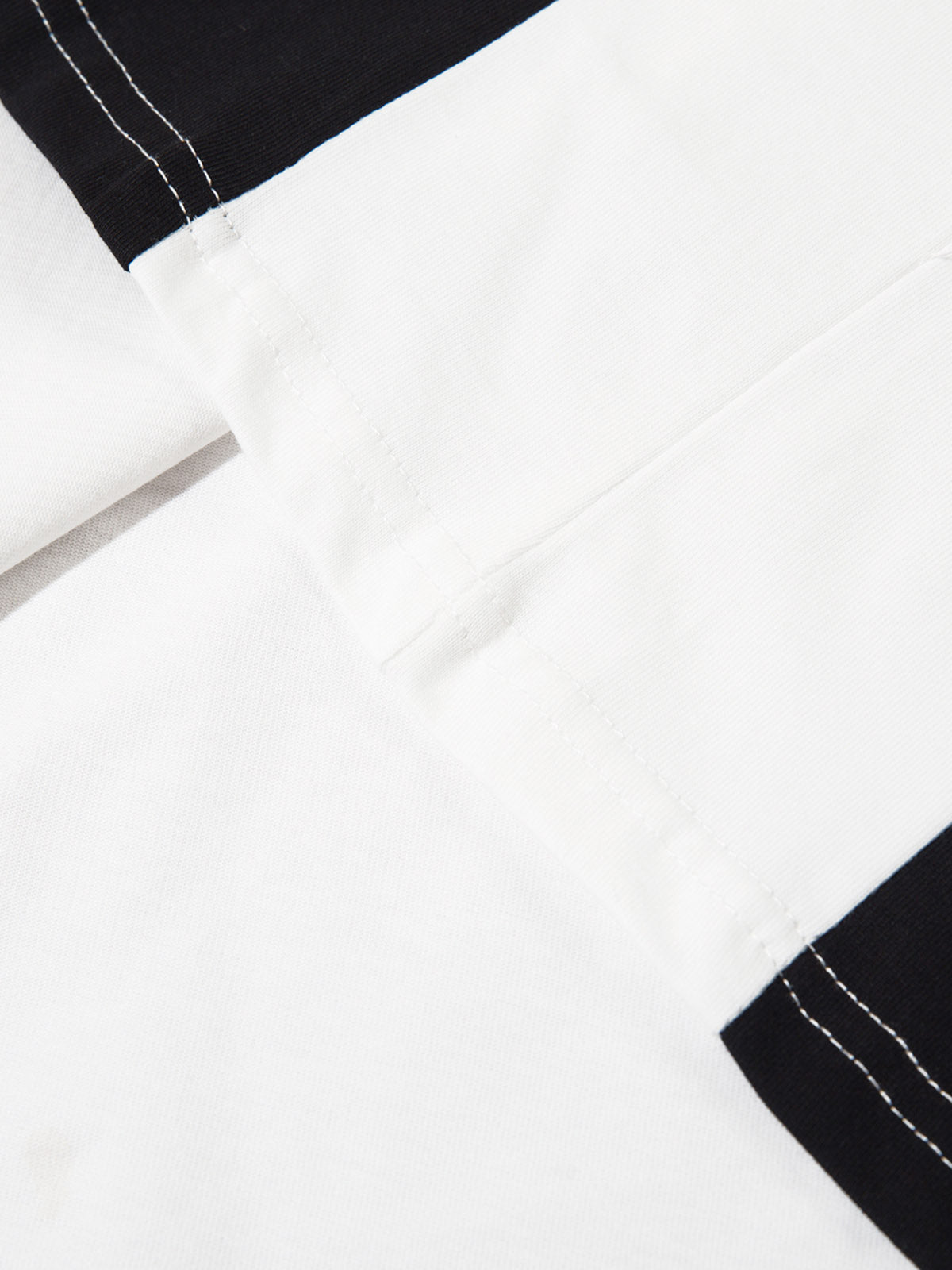 Thesupermade Star Color-Blocking Long Sleeve Quarter Zipper Shirt 