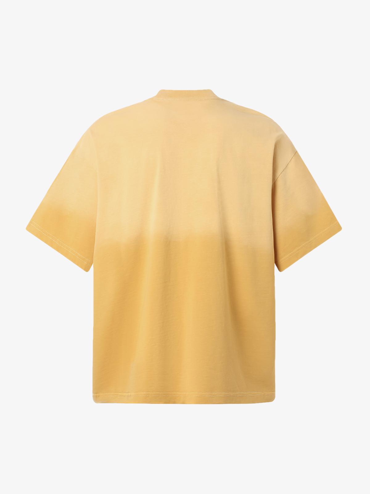 Distressed Gradient Letter Print Crew Neck T-shirt 