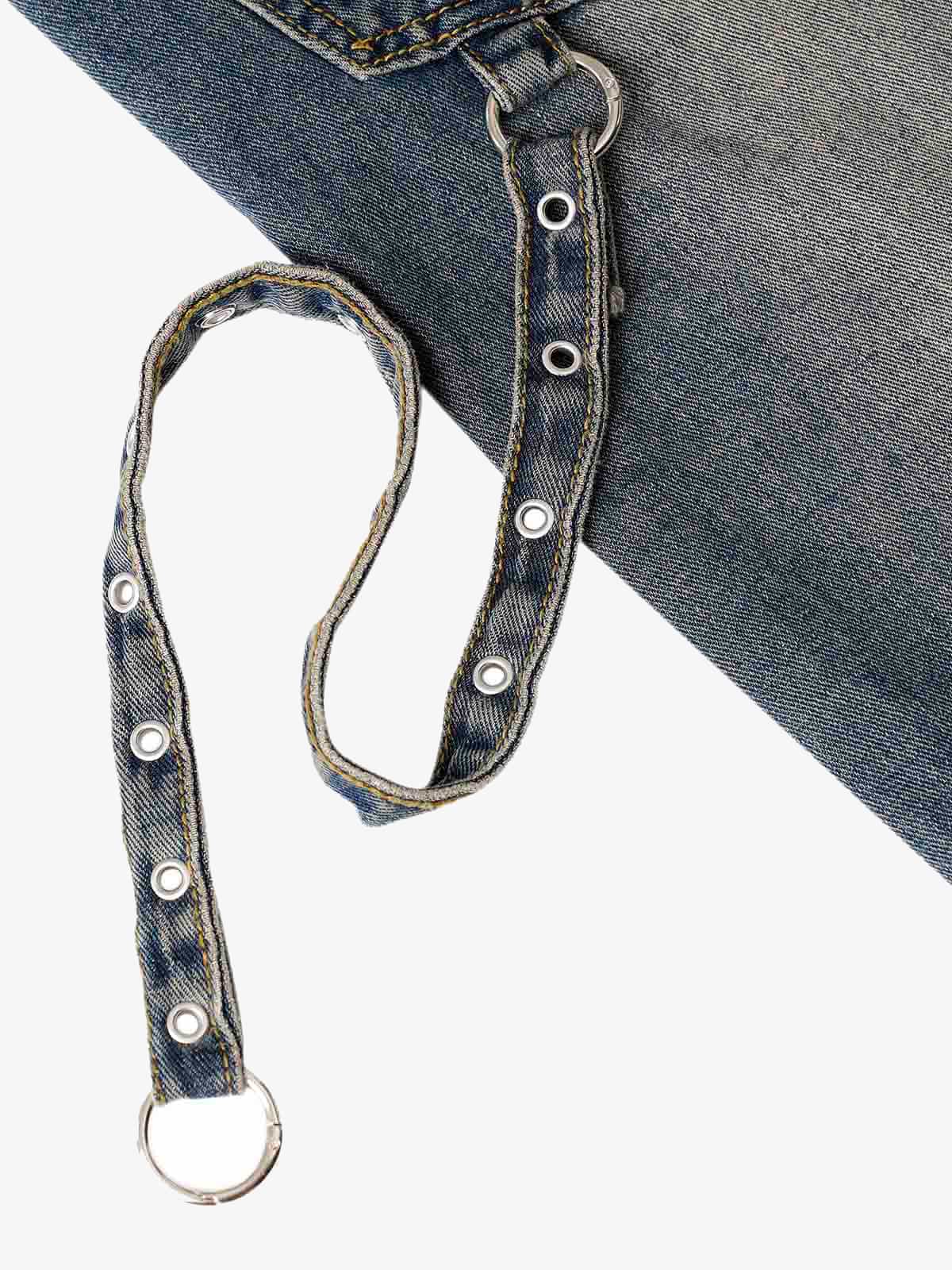 Thesupermade Washed Distressed Baggy Jeans - 2233 