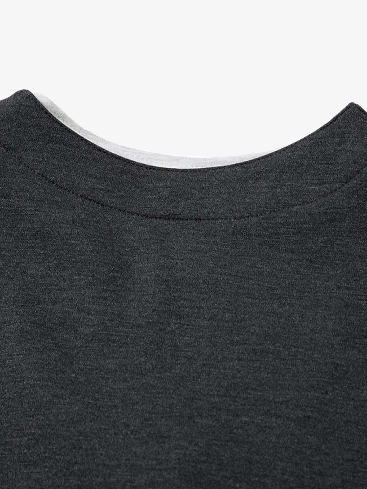 Retro Faux Two-Piece Print T-shirt 