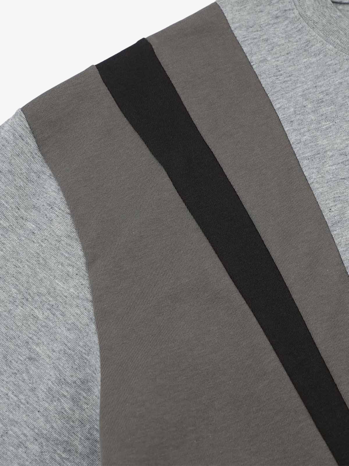 Retro Contrast Color Stitching Embroidered Letter T-shirt 