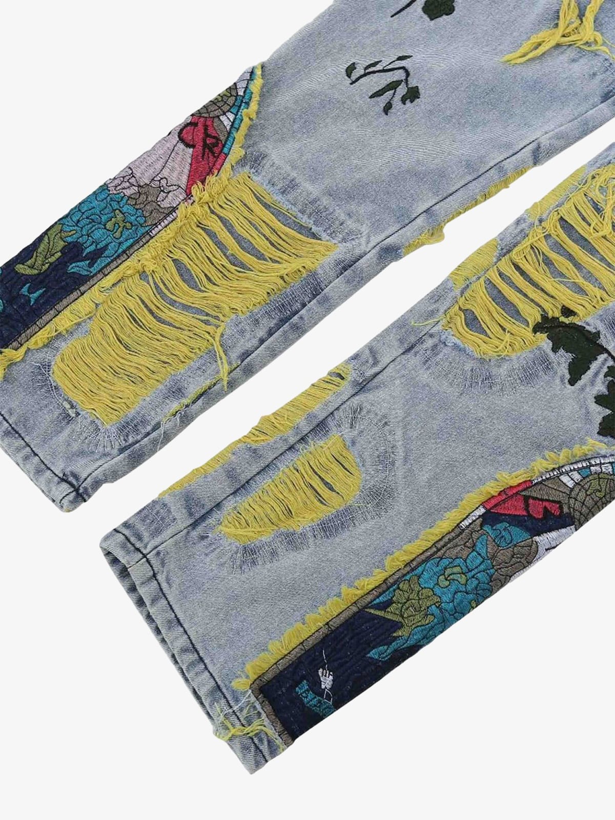 Thesupermade Plum Embroidery Jeans - 1618 