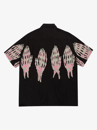 Thesupermade Ghost Hand Ghost Claw Casual Print Shirt 
