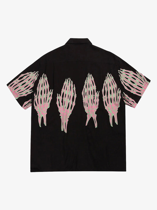 Thesupermade Ghost Hand Ghost Claw Casual Print Shirt 
