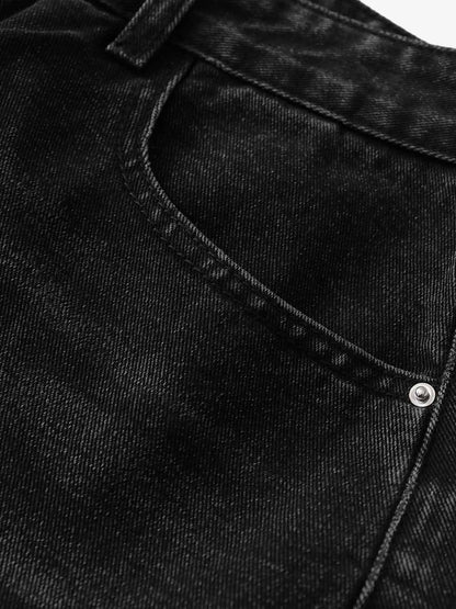 Retro Ripped Contrast Plaid Denim Shorts 