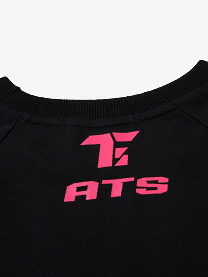 Retro Color-Blocked Deconstructed Stitching Racing T-shirt 