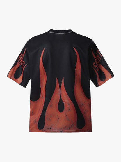 Flame Graphic Crew Neck T-Shirt 