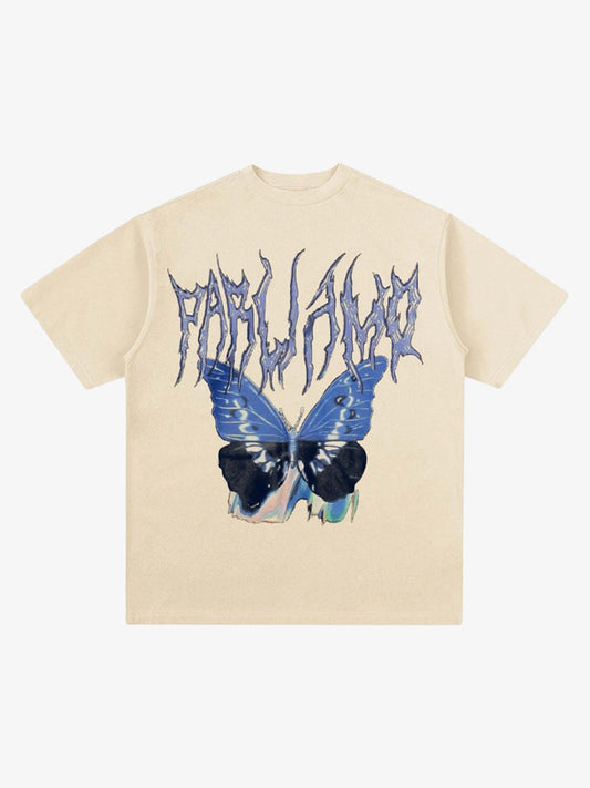 Thesupermade Vintage Butterfly Print Loose T-shirt 