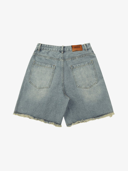 Thesupermade Retro Stitching Diamonds Embroidery Shorts 