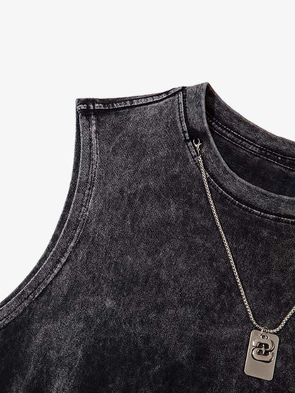 Gradient Tie-Dye Raw Edge Vest 