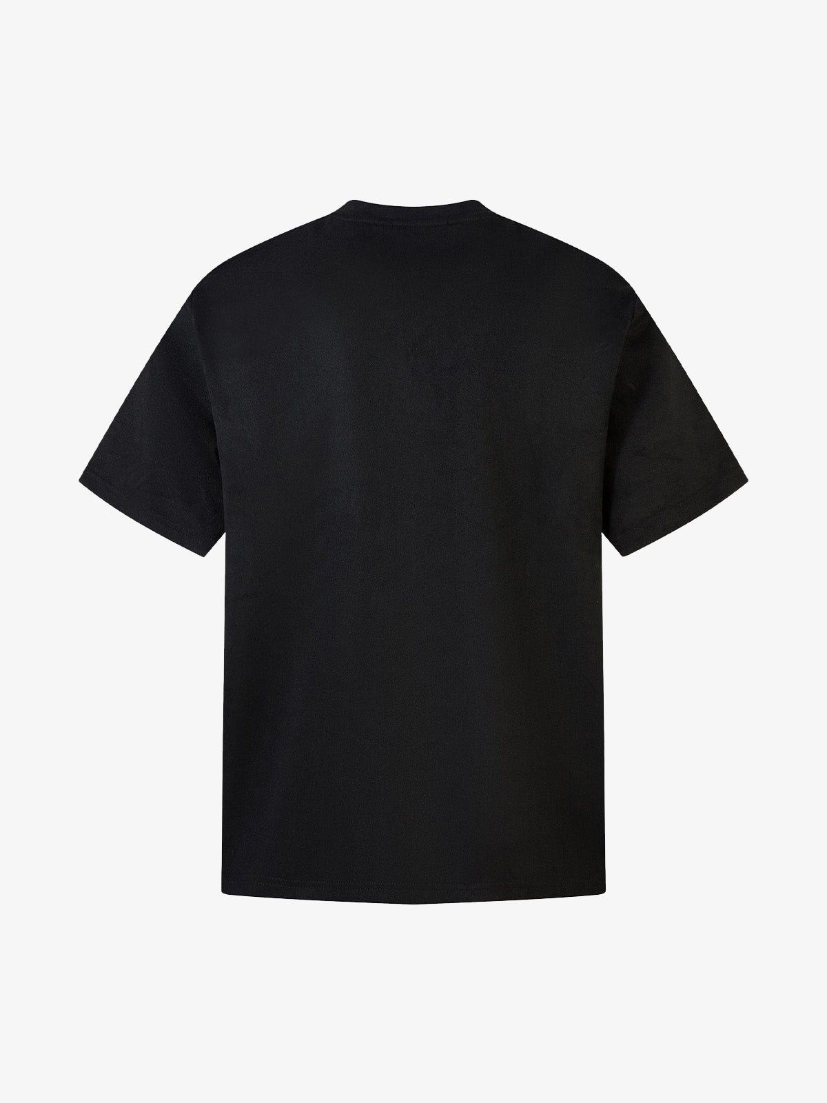Retro Quarter Zip Up Suede Embroidered T-shirt 
